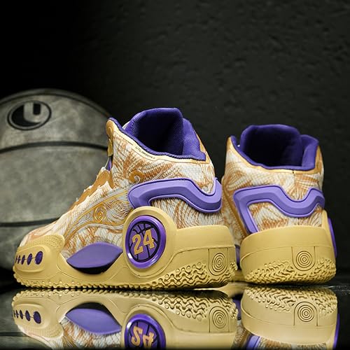 Image of Men's High-Top Basketball Shoes Anti-Slip and Wear-Resistant Soles Running Shoes Graffiti Design Fashionable Sports Shoes