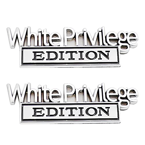Par de insignias Priviledge blancas para reparar la estética del maletero y capó del coche