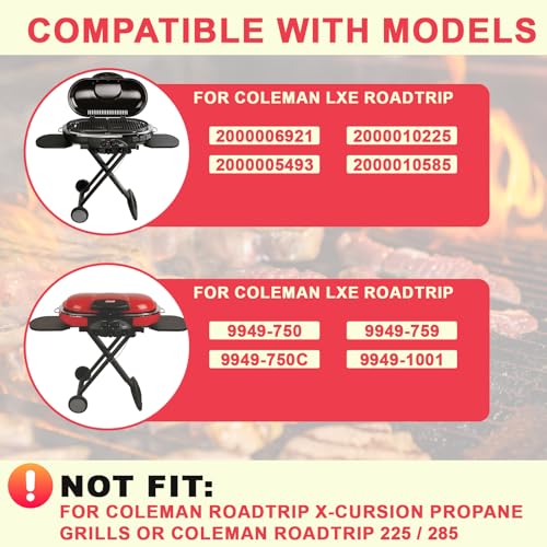 6 Inch Plastic Grill Wheels and Hardware Replacement Parts for Coleman LXE Roadtrip Grill Wheel, Coleman Roadtrip 2000005493 2000006921 2000010585 9949-450 9949-750 9949-758 9949-759 Parts, 2PCS