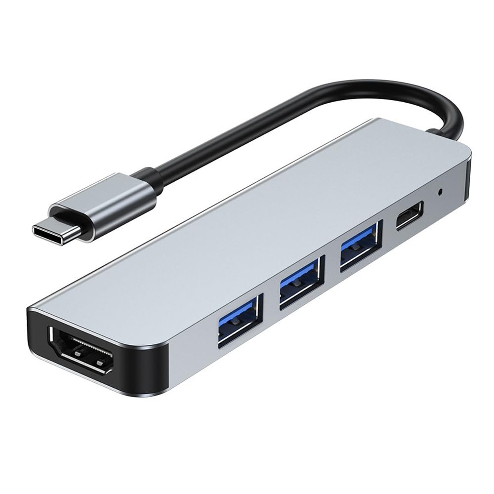 Hub USB-C 5 In 1 Con HDMI 4K E USB 3.0 Per MacBook Pro/Air – Grigio, Multiporta Compatto