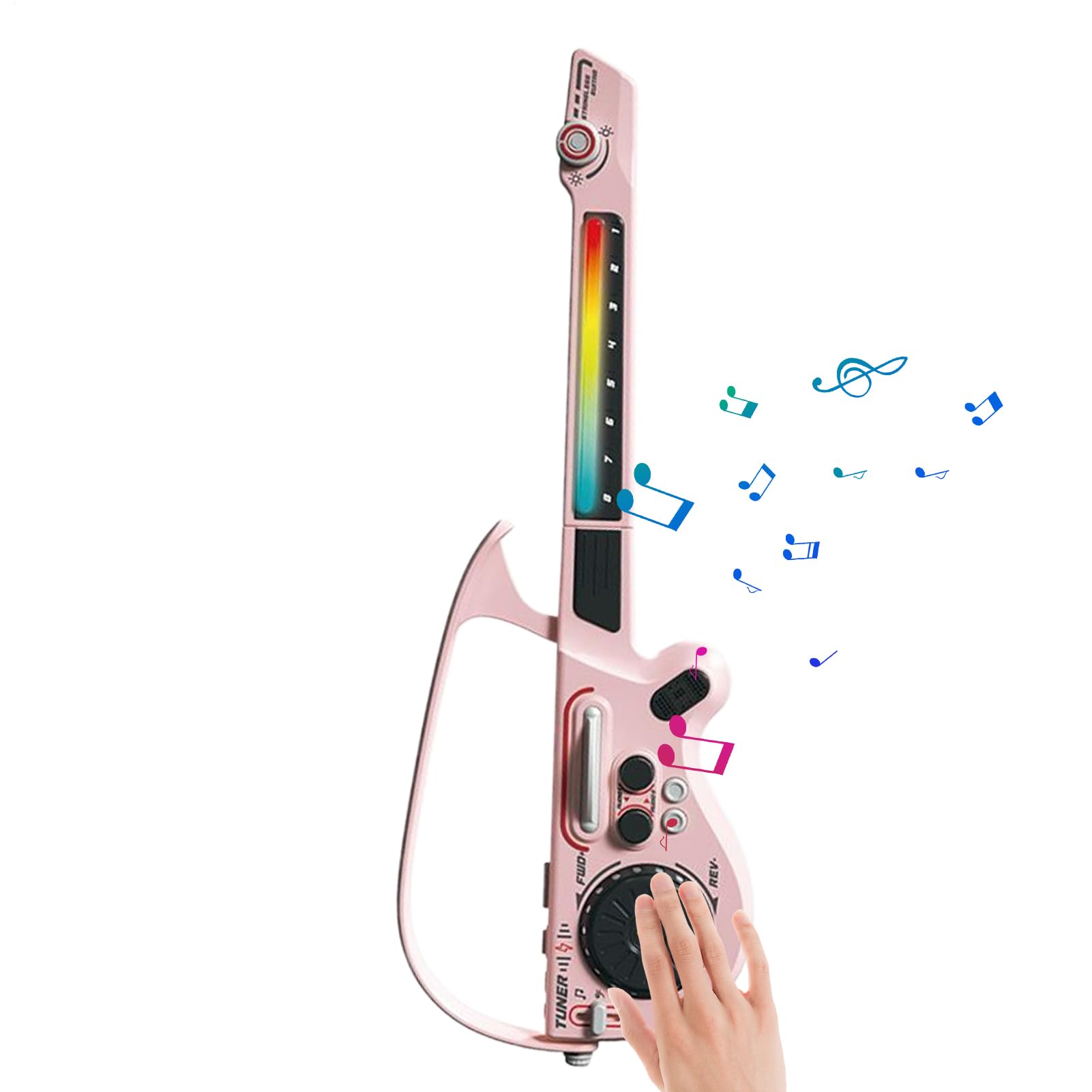 Chitarra per Bambini Giocattolo Educativo Senza Corde e Wireless | Set Chitarra Basso Musicale Per Ragazzi Ragazze Principianti Pratica Casa Viaggio Regalo Compleanno Natale
