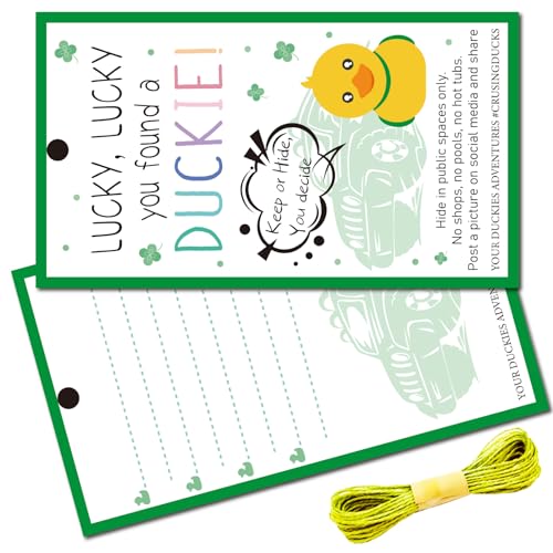 CREATCABIN 50Pcs You've Been Ducked Cruising Rubber Tag With Hole Twine for Car Jeep Party, 2x3.5Inch Double Sided