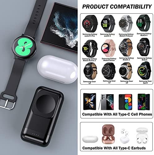Amazon Com Lechivee For Samsung Watch Charger 6000 Mah Portable Charger Galaxy Watch 5 Charger For Galaxy Watch 5 Pro 5 4 4 Classic 3 Active 2 Gear S4 Samsung Watch Charger And Phone Charger For Samsung S22