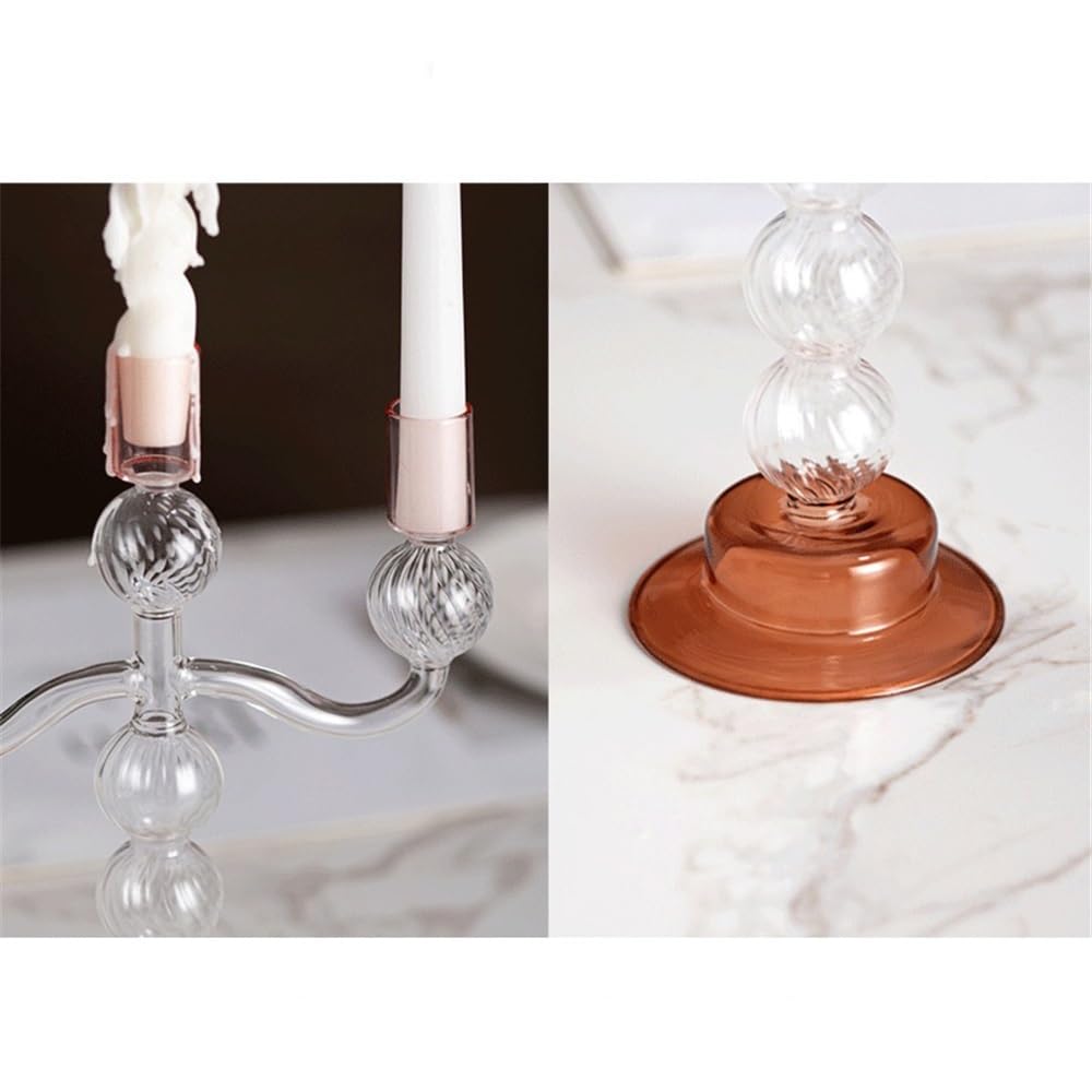 Portavelas Adornos de decoración del hogar con candelabro Vidrio 3 Cabezas Decoración