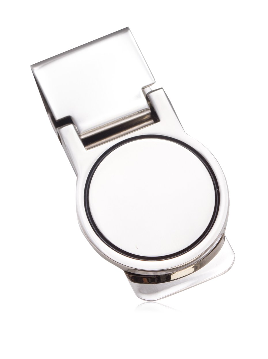 Bey-Berk BB176S Silver Plated Hinged Money Clip, Grey