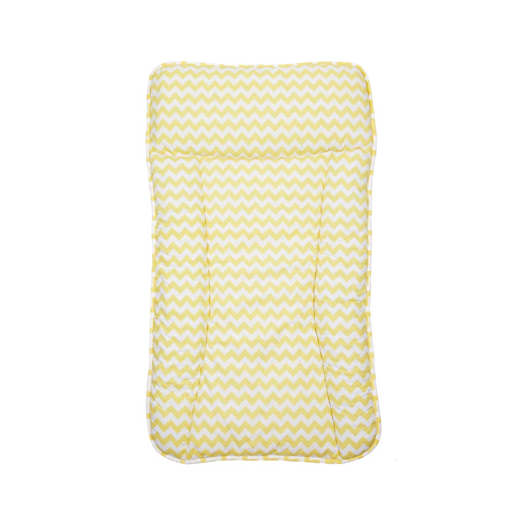 Masilo Organic Cotton Baby Changing Mat, for Newborn Baby Essentials Unisex - Chevron Yellow-image-1