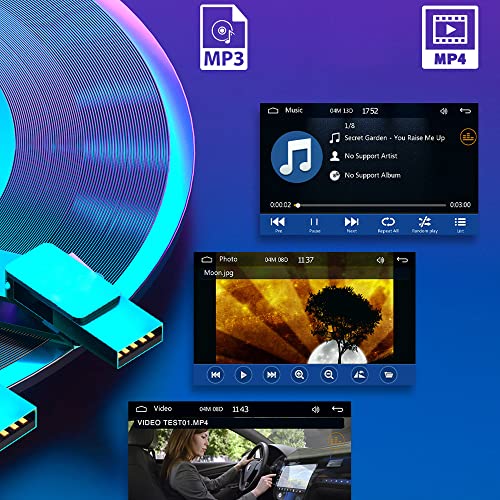 ERYUE Leitor de MP5,Receptor de rádio BT FM estéreo para carro de 5 polegadas com Carplay Suporte au