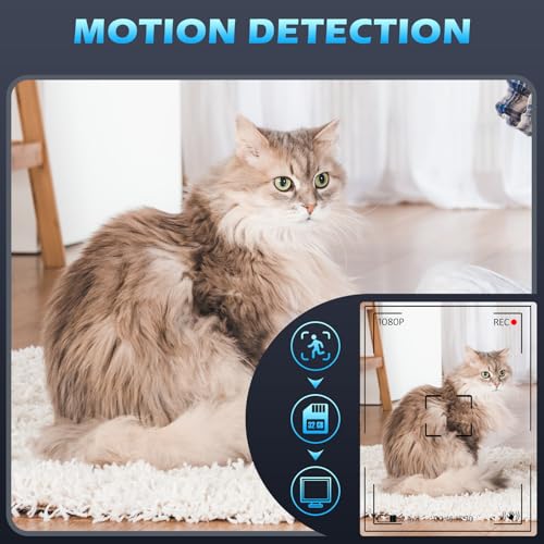 Image of USB Charger Camera, 1080P HD Smart Security Cameras Indoor Pet Nanny Cam with Motion Detection, Loop Recording Mini Video Recorder for Home, No Audio