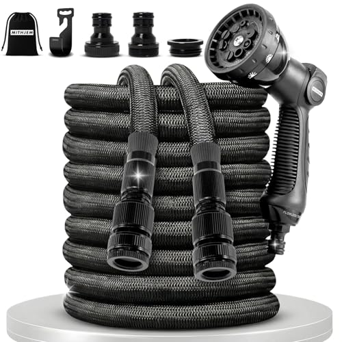 Manguera Jardin 30 metros – Manguera extensible 30 metros poliester 3750D Alta Densidad y Conectores Metalizados Universales 1/2', 3/4' – Enrollador Manguera Jardin Extensible
