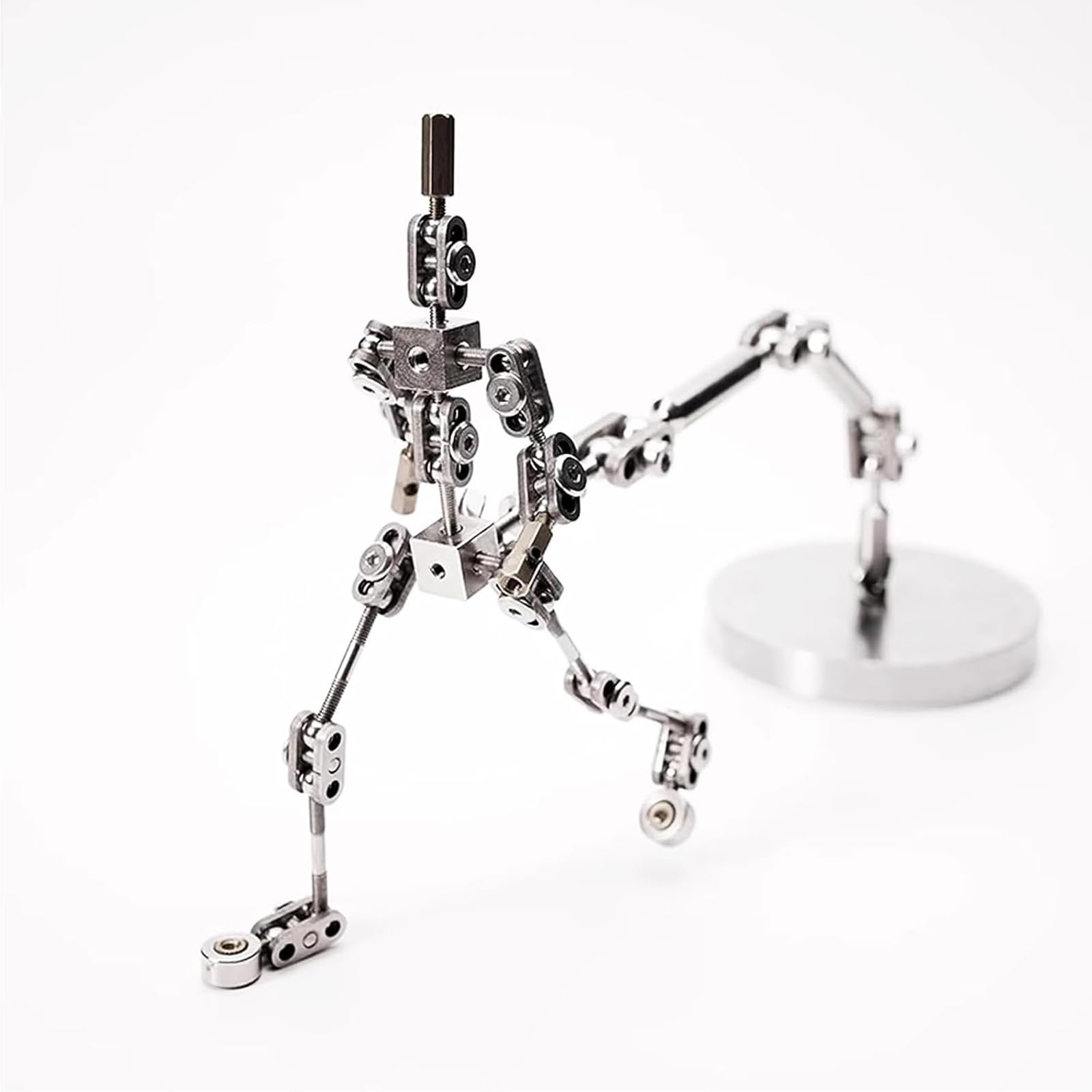 HYZHANHONG DIY Professional Studio Stop-Motion Armature Kit, Stainless Steel Cinematic Animation Puppet with Tie-Down System Armature Kit (18CM),14CM