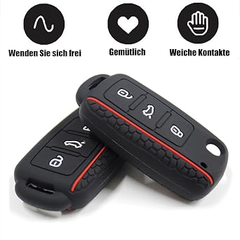 for VW Car Key Cover,3 Buttons Silicone Key Case Protection