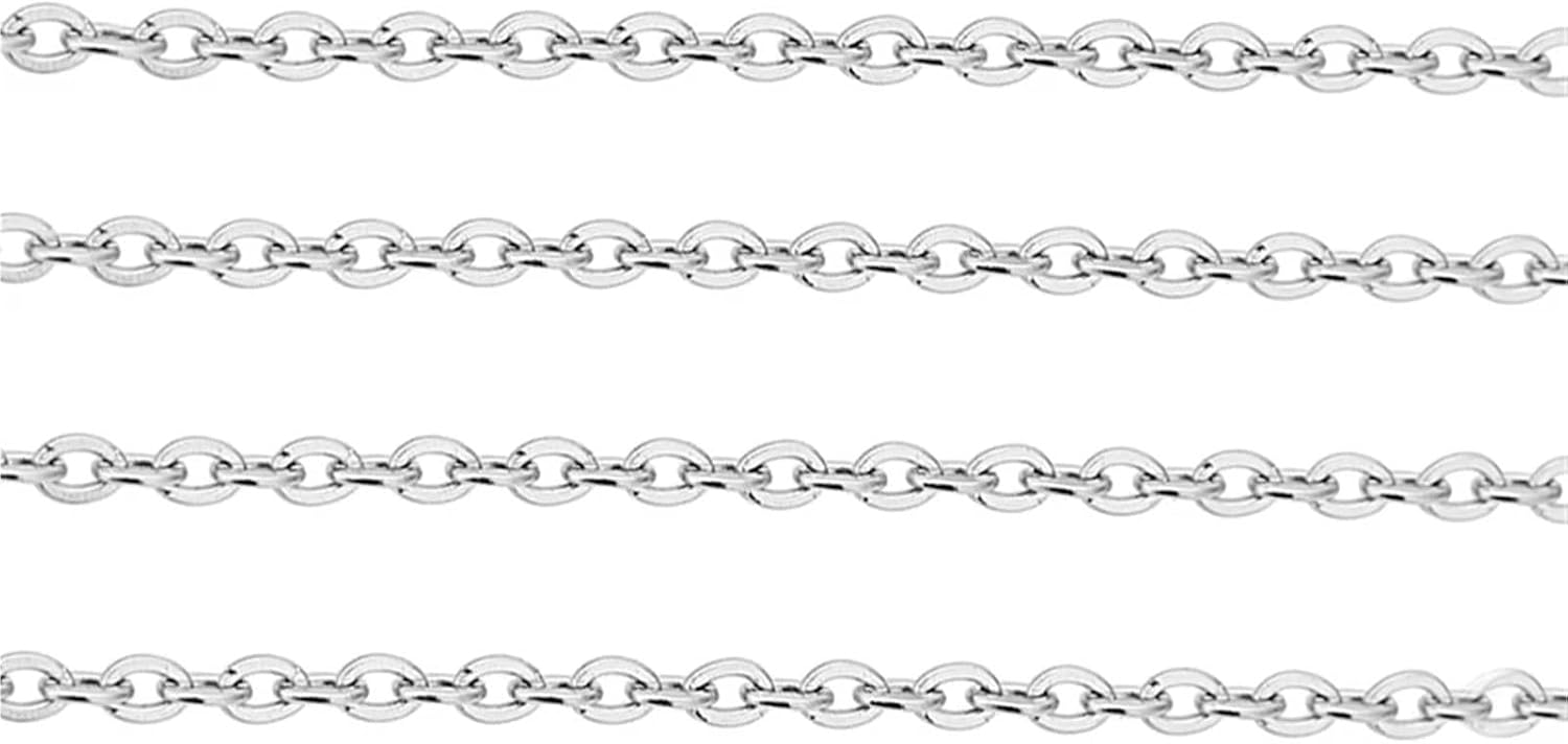 Metal Iron Necklace Chains 3pcs 5meters Stainless Steel Link Chains for Jewelry Making DIY Craft Supplies(Steel,Diameter 1mm)