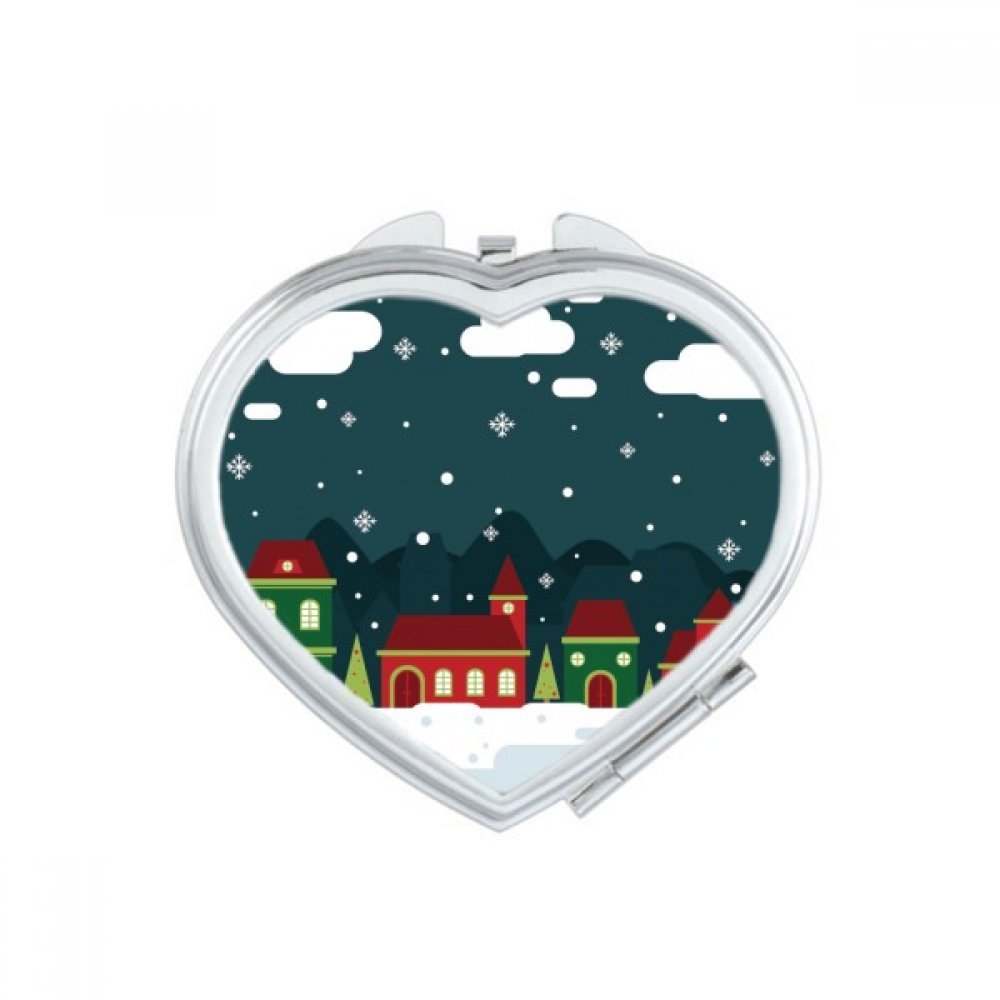Miroir de poche mignon flocon de neige et coeur, le cadeau artisanal idéal