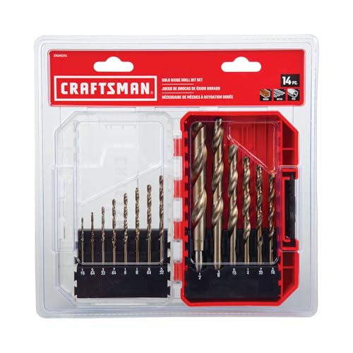 CRAFTSMAN 14-Piece Gold Oxide Drill Bit Set for Wood, Plastic, or Metal (CMAM2214) - image 7