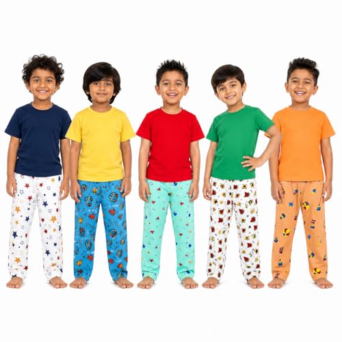 Image of AmazBabyBoys Cotton Printed Track Pants Boy's Regular fit Trackpants (Assorted Prints)