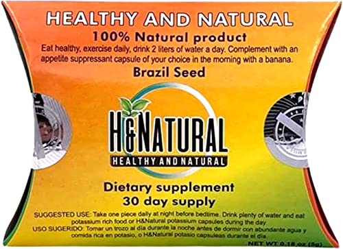 H&Natural Brazil Seed Dietary Supplement 30 Pieces, Pure Natural Semilla De Brasil, Brazilian Seeds For 30 Days, 5 Grams Per Box, Orange Box. #TOP1