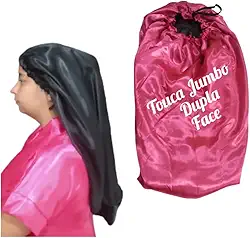 touca de cetim dupla face toca jumbo tranças grande