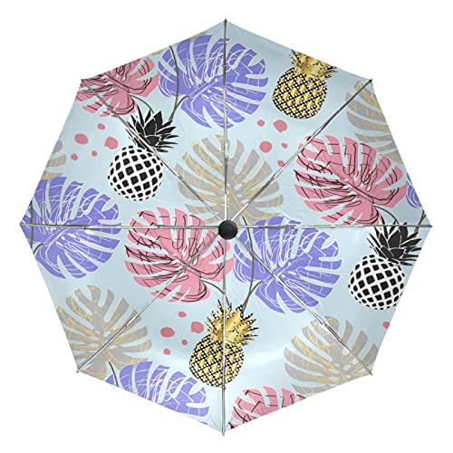 Parapluie compact Vnurnrn protection UV et coupe-vent pour femmes et filles