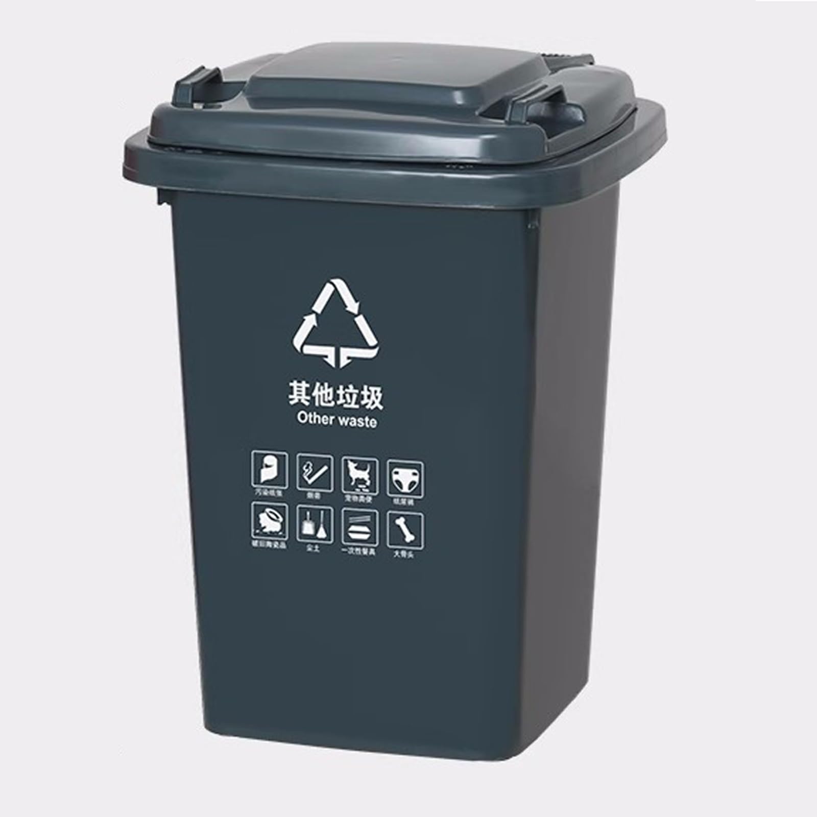 YXCUIDPLarge Trash Can Outdoor Garbage Can with Wheels and Lid,30L 50L Large Kitchen Trash Can,for Porch Backyard Deck Patio(Gray A,30L)