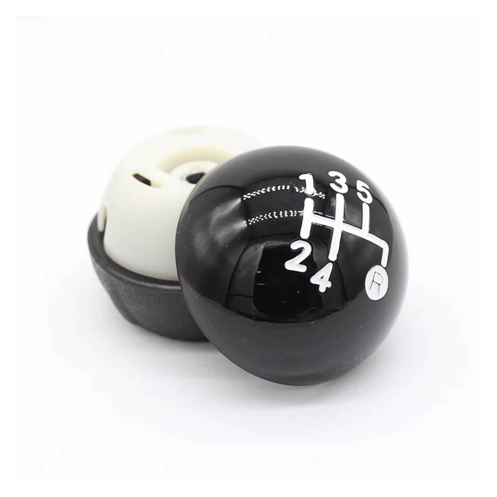 Xkoehxj Black 5 Speed Car Gear Shift Knob For Fiat For 500 For 500C 2012-2013 5 6 Speed Car Shift Knob Gear Gearbox Boot Cover(Black 5 Speed)