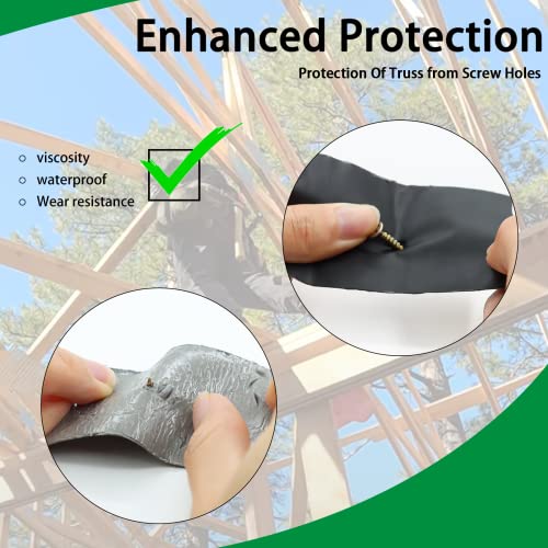 Image of Butyl Joist Deck Tape, 2 inch X 50' Deck Joist Tape Waterproof Flashing Tape, Weather Resistance Self-Adhesive Joist Tape Decking for Deck Joist Beams Protection(12 Rolls)