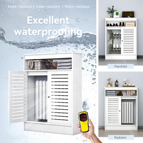Cubierta de radiador impermeable y ignifuga mueble calefactor facil montaje 4