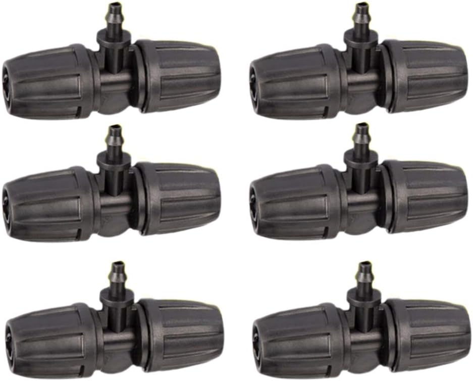 Yardwe 50pcs Tee Connectors 8/11 to 4/7mm Garden Water Hose Connectors Straight Tube Adapter 3/8 to 1/4 Lock Barb Tee Irrigation Tubing for Yard Park Garden Irrigation Black