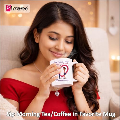 Image of PICRAZEE Romantic Gift Combo (Mug, Heart Pendant, Teddy with Rose, G-Card, Magnet, K-Ring) Love Gift for Girlfriend, Boyfriend, Husband, Wife