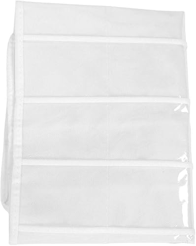 Miniatura 6 de TOPINCN Joyería colgante de doble cara de 72 rejillas de PVC transparente para colgar sobre la puerta, bolsa de almacenamiento, accesorio de joyería