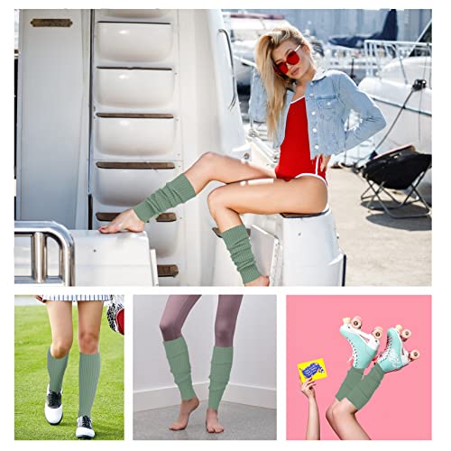 Image of v28 Women Warm Leg Warmers 80s Retro Party Costume Knit Ballet Neon Long Socks