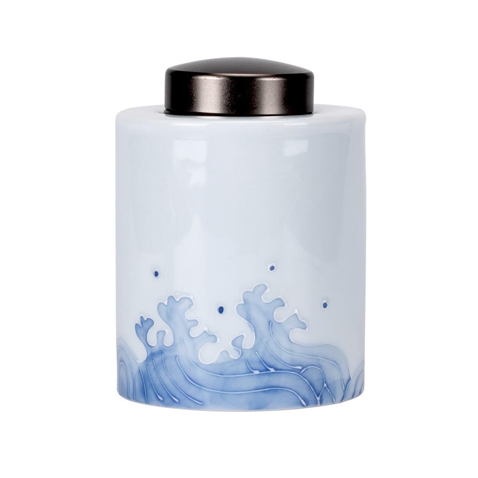 zhangrui1888 Tea Canister Personalized Wave Pattern Tea Canister Home Storage Empty Canisters Warehouse Ceramic Sealing Jar Tea Storage