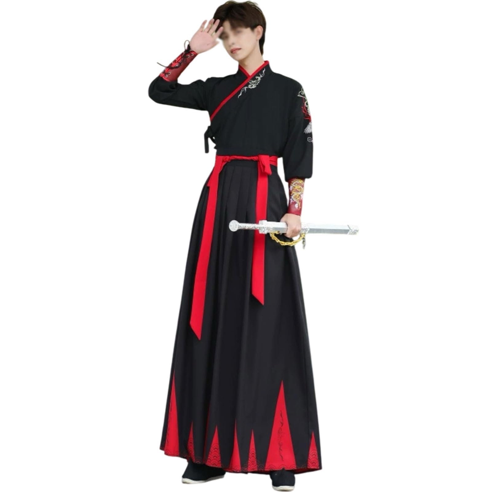 Hanfu pour homme avec broderies traditionnelles pour costume de festival