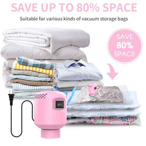 Image of LISACOOL Portable Vacuum Pump Electric Pump Storage Bags for Various Vacuum | 80%Space Saver,Travel Packing Essential&Luggage Space Saving,Seasonal Clothing & Bedding Storage,Dorm Organizing Fast