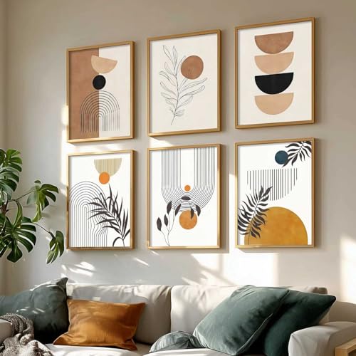 Image of kotart Painting Boho Wall Art Home Decoration Paintings With Frame For Living Room Bed Hotel Decor Digital Reprint Set Of 6 (14X20 Inch)