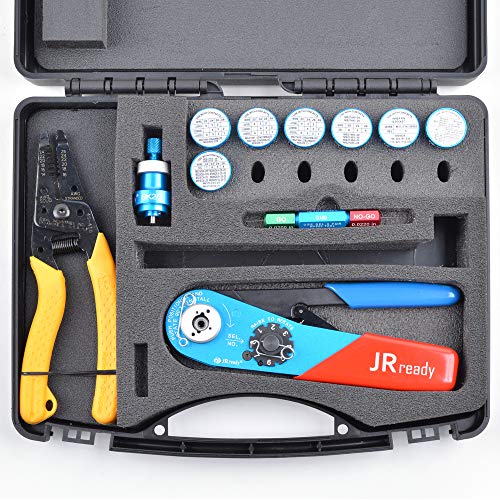 JRready ST2060S M22520 2 01 Crimp Tool Kit YJQ MH800 M22520 2 01 ULTRA PRECISION version Indent Crimper and 7 positioner and ideal 45-416 Wire Stripper and G125 Gauge