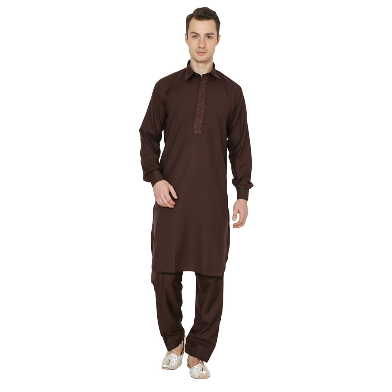 royal kurta Mens Cotton Blend Pathani Set-picture-49