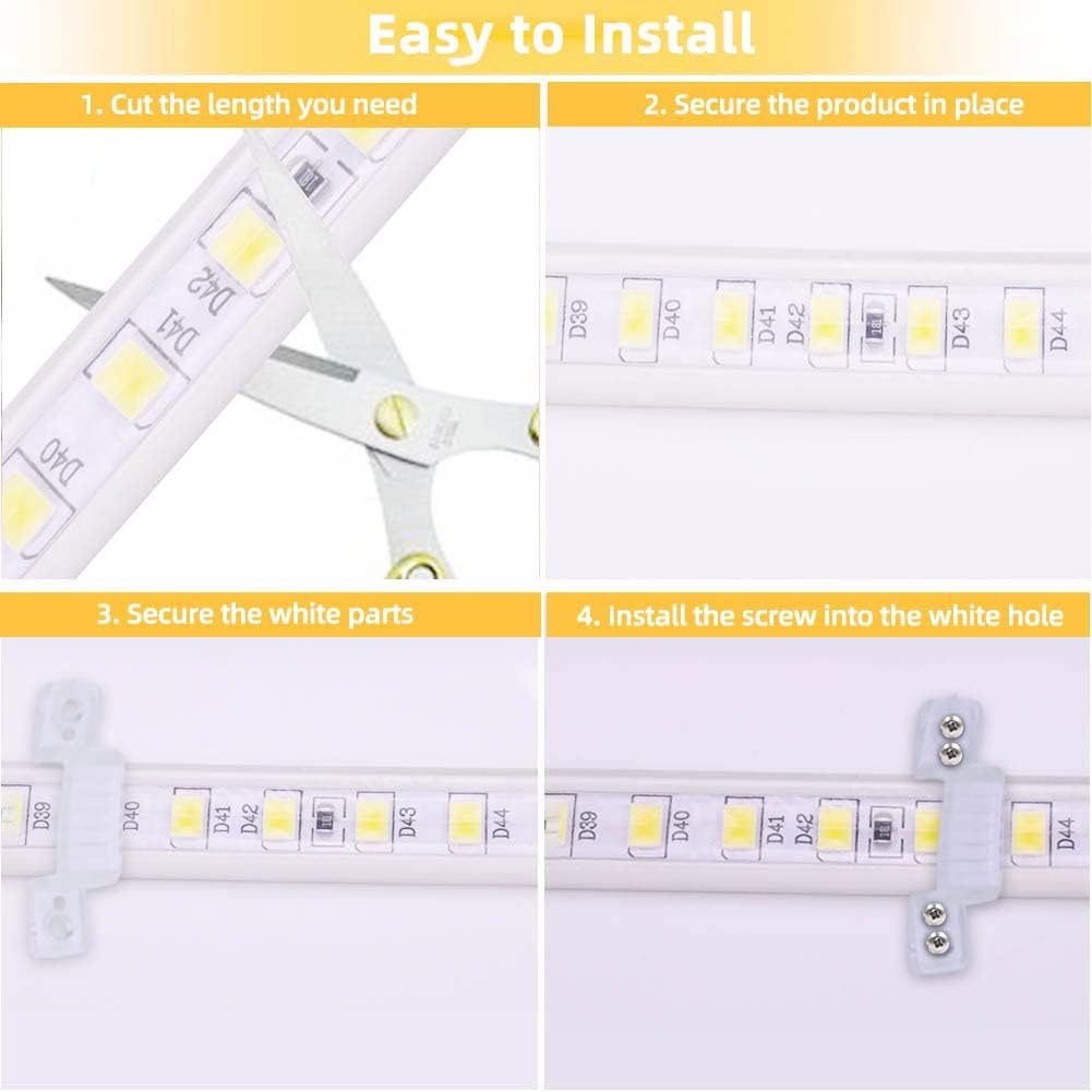 pcning 220 V 230 V 6M Zewnętrzna taśma LED 4000K SMD 5730 120 led/m 6 m biała, 6 metrów wodoodporna taśma LED IP67 (biała, 6)