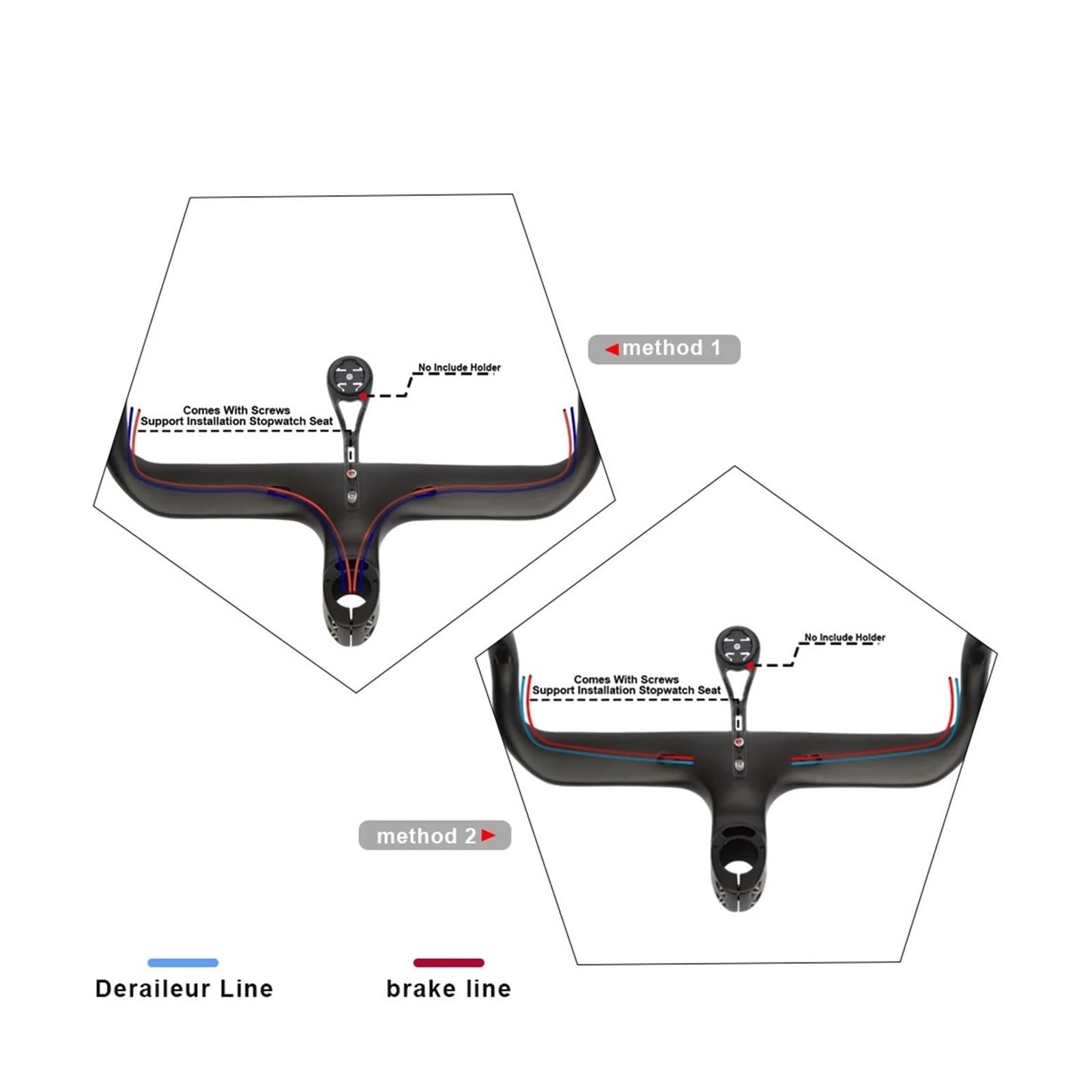 Guidon De Vélo Route Carbone Intégré Ultraléger - 440mm - Pendant 28.6mm - Neuf