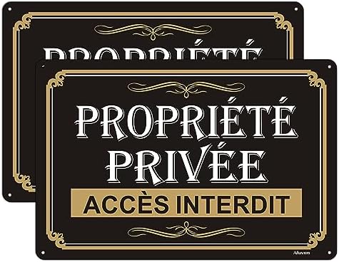 Acuxiaza 2 Pièces Panneau Propriété Privée Aluminium 30 X 20 Cm
