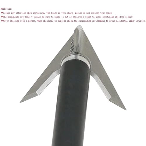 Jianzd Archery Broadheads 100 Grain Fixed Blades Arrowheads 6Pk For Crossbow Compound Bow Hunting Practice Silvery #TOP3