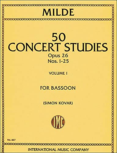 Milde: 50 Concert Studies, Op. 26 Volume 1 - Bassoon (International 467)