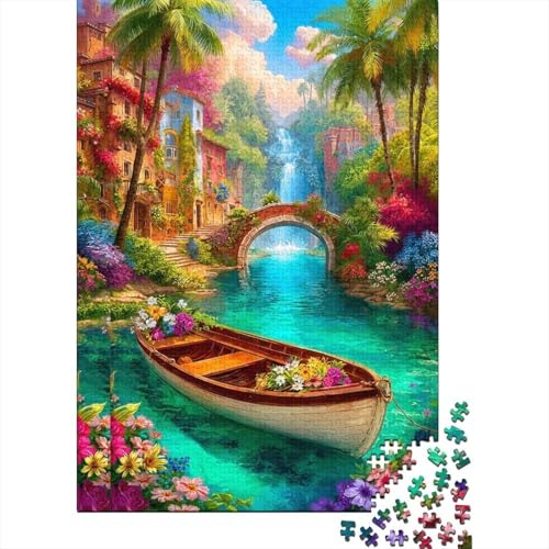 Puzzle de 1000 piezas familiar ideal para relajarse recreando un colorido paisaje tropical