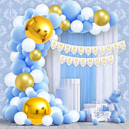 Image of Party Propz Annaprashan Decoration Items- 75pcs Rice Ceremony Decorations Items / Annaprasana Backdrop / Baby Rice Ceremony Decorations / Annaprasana Decoration Backdrop /Annaprashan Banner(Cardstock)