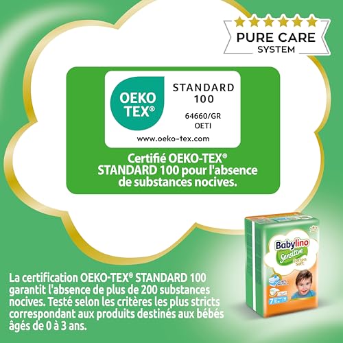 Couches Babylino Sensitive Taille 7 pour bébé de plus de 17 kg