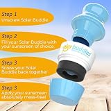 Solar Buddies Aplikator do Kremu z Filtrem – Pełny Duet Niebieski i Różowy – Wielorazowy Roll-on z Gąbką Bez BPA – Dla Dzieci, Dorosłych i Rodzin – 100ml
