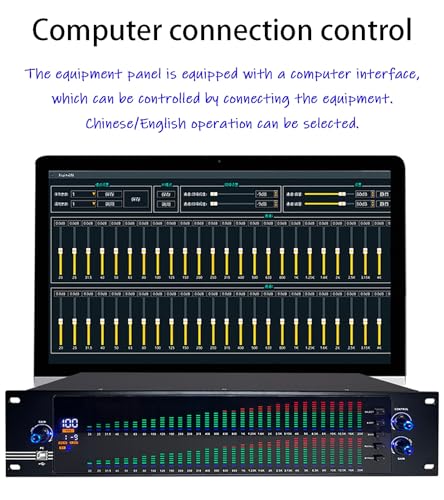 Ecualizador digital profesional de 31 bandas, reducción de ruido, 10 efectos preestablecidos guardables, indicador de nivel estéreo, sistema de sonido profesional, equipo para karaoke (Tamaño: EQ-777S) miniatura 2
