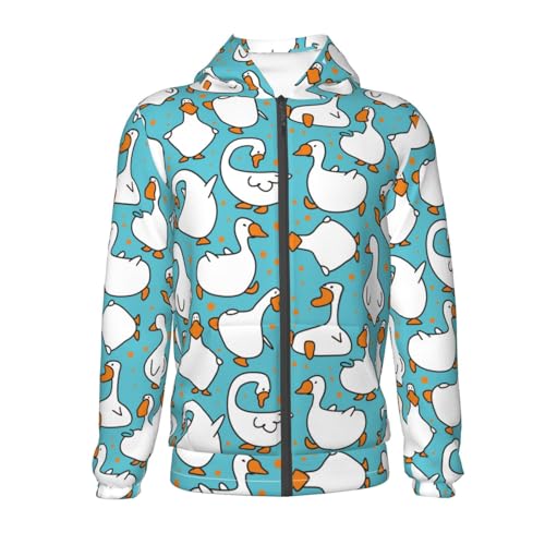 Cartoon Funny Goose Kids Pullover Hoodies Boys Zip Up Sweatshirts Girls Athletic Clothes with Pocket2