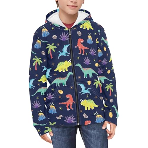 Image of Unisex Zipper Sweatshirt Boys Girls Hooded with 2 Pocket Pullover Hoodies for 6-16Y Kids