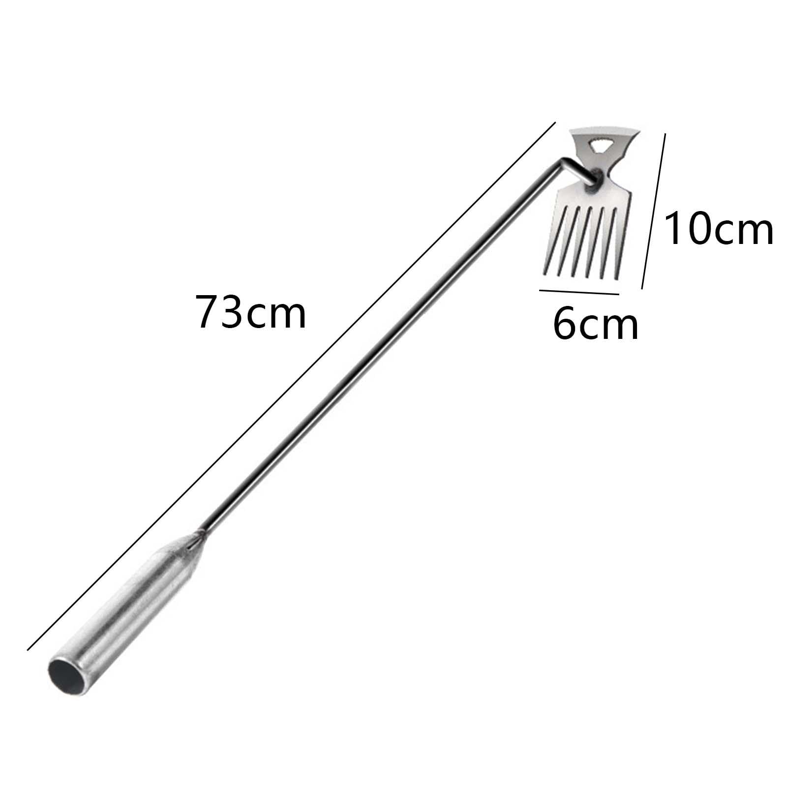 Arracher Les Mauvaises Herbes, Outil Multifonctionnel Argenté pour Désherber et Arracher Les Mauvaises Herbes des Cultures Potagères, 73 cm 6 Dents