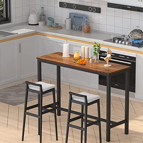 Mr Ironstone Bar Table, 47" Pub Table High Top Table Rectangular Bar Height Table Sofa Console Table Dining Coffee Table, For Narrow Space, Living Room, Sturdy Metal Frame, Easy To Set Up, Vintage #TOP1